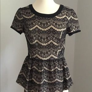 Lace peplum top